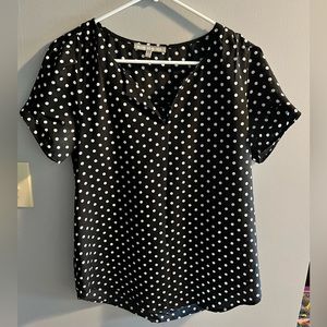 Black Daniel Rainn top with white polka dots